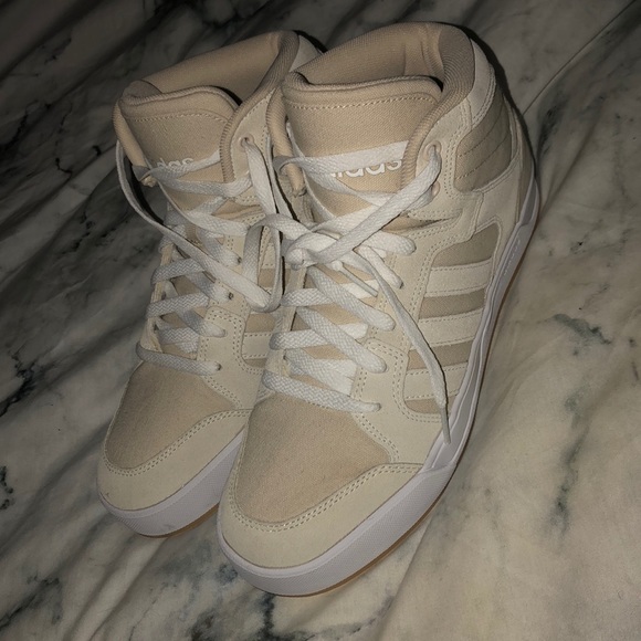 Adidas Hi Top Beige Canvas Sneakers EUC! - Picture 3 of 8